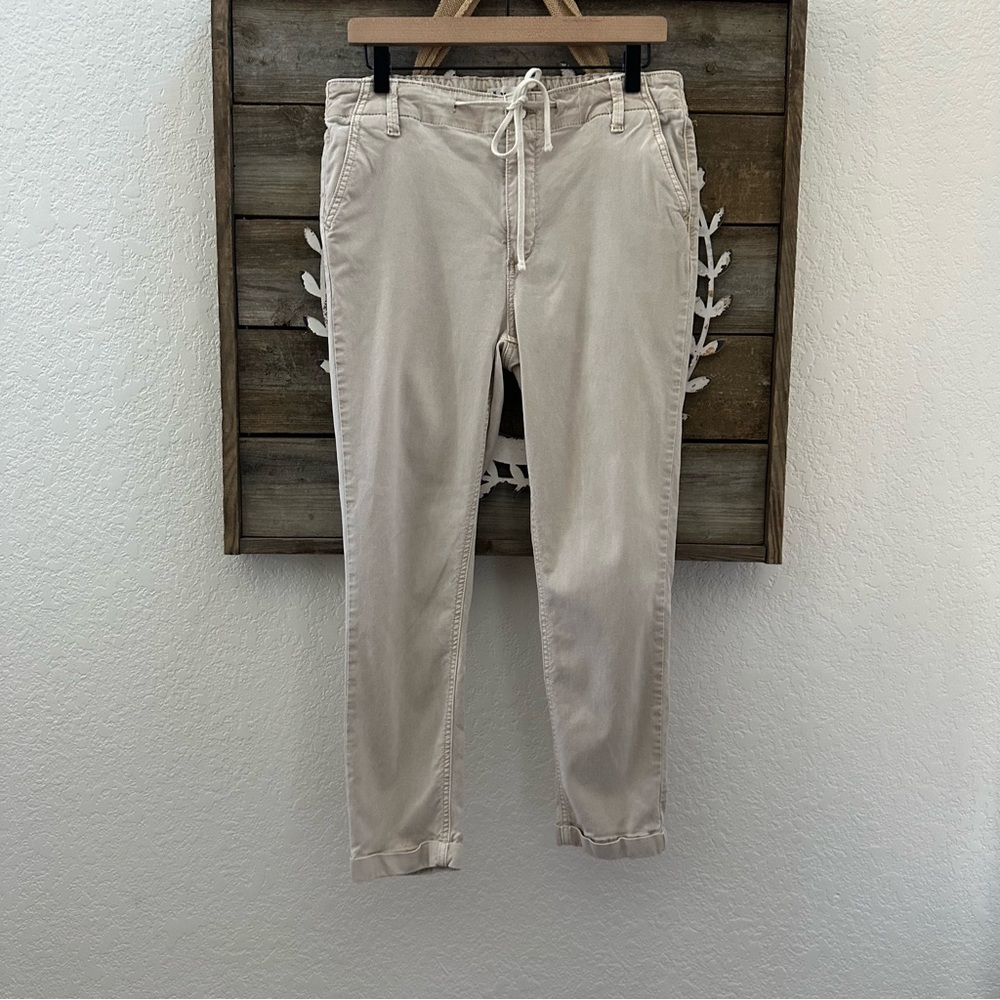 PAIGE Christy Light Beige Drawstring Pants stretch Lyocell size 30